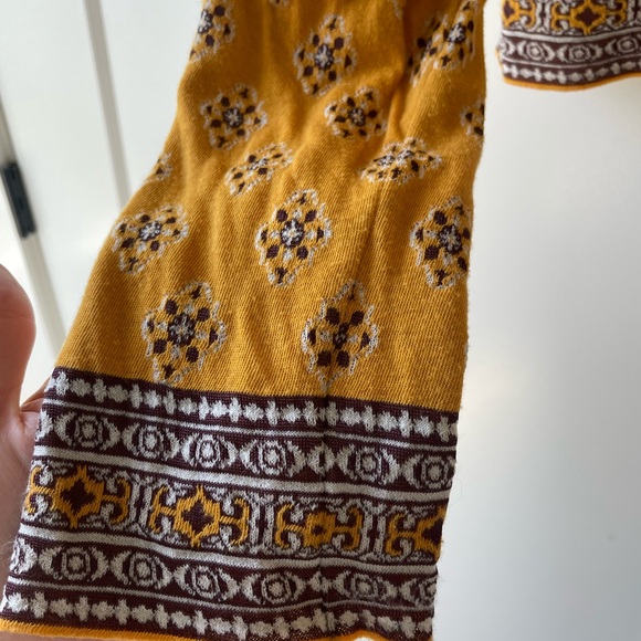 Free People Mustard and Black Patterned Sweater - Picture 2 of 7